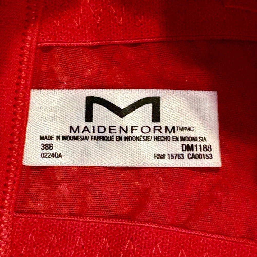 Maidenform Red Lace Wireless Bralette with Scalloped Trim NWOT - Picture 3 of 3